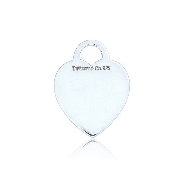 Tiffany & Co Sterling Silver Classic Heart Tag Pendant | Purple